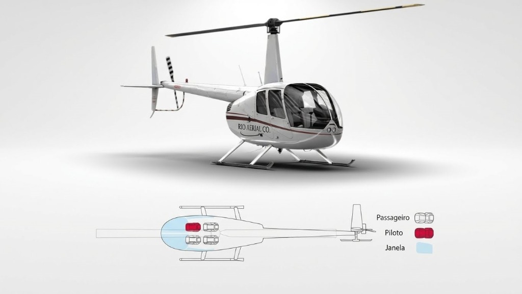 Robinson R44 Raven II e Esquema de Assentos